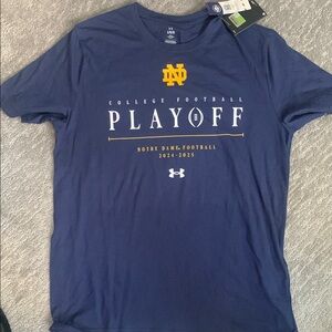 Notre Dame Under Armour Blue College Football T-Shirt